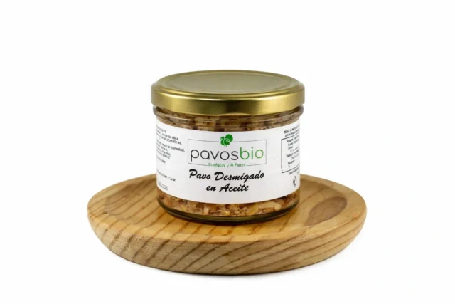 MiniDesmigado de pavo ecológico en tarro de 150 g