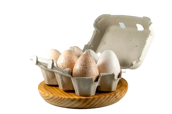 huevos de pava abiertos listos para cocinar