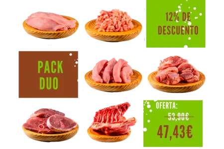 Pack Duo PavosBio con 2,5 kg de cortes de pavo ecológico y a pasto